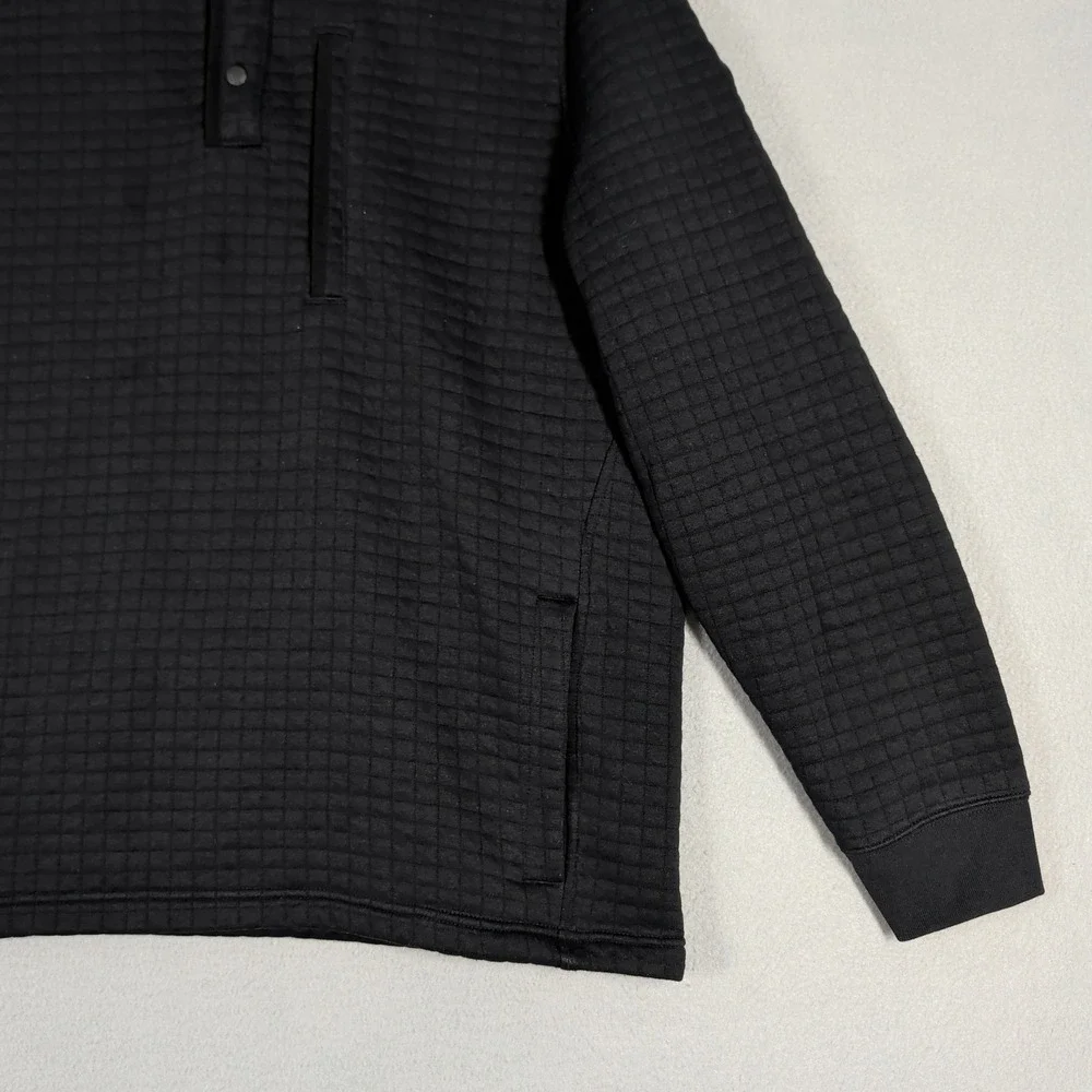 Vineyard Vines Pullover Mens XL Black Performance Quilted Snap Mock Neck Sweater